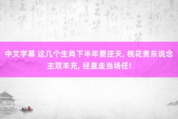 中文字幕 这几个生肖下半年要逆天, 桃花贵东说念主双丰充, 径直走当场任!